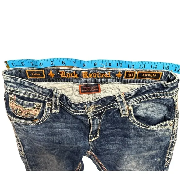 ▶️ ROCK REVIVAL ◀️ LUIZA STRAIGHT JEANS SIZE 30