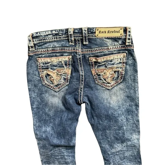 ▶️ ROCK REVIVAL ◀️ LUIZA STRAIGHT JEANS SIZE 30