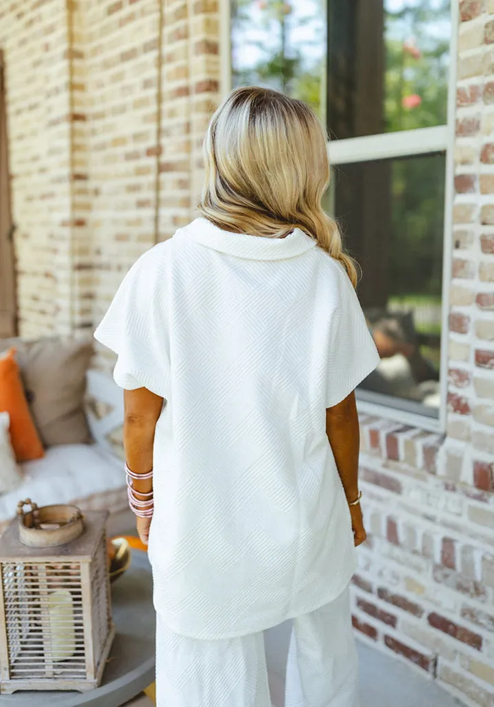 2024 New Textured V Neck Top and Pants Casual Set (Buy 2 Free Shipping)