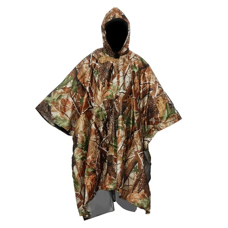3-in-1 Outdoor Military Waterproof Raincoat - Rain Coat, Awning, Picnic Mat for Men and Women