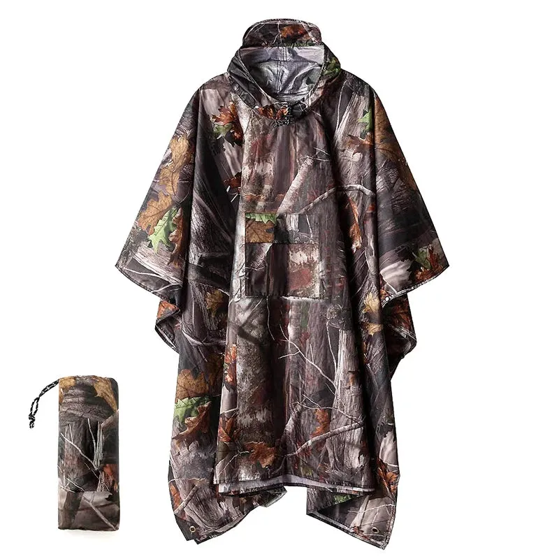 3-in-1 Outdoor Military Waterproof Raincoat - Rain Coat, Awning, Picnic Mat for Men and Women