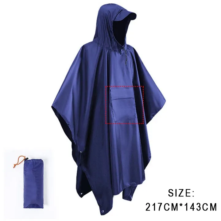 3-in-1 Outdoor Military Waterproof Raincoat - Rain Coat, Awning, Picnic Mat for Men and Women