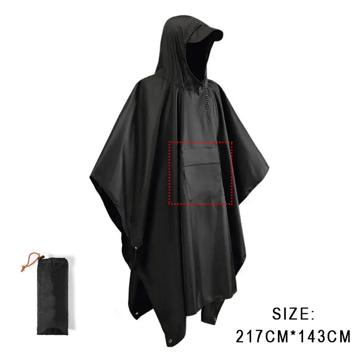 3-in-1 Outdoor Military Waterproof Raincoat - Rain Coat, Awning, Picnic Mat for Men and Women