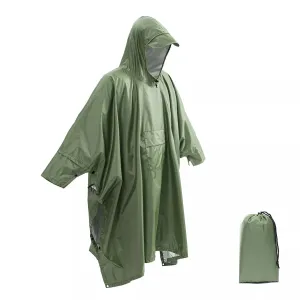 3-in-1 Outdoor Military Waterproof Raincoat - Rain Coat, Awning, Picnic Mat for Men and Women