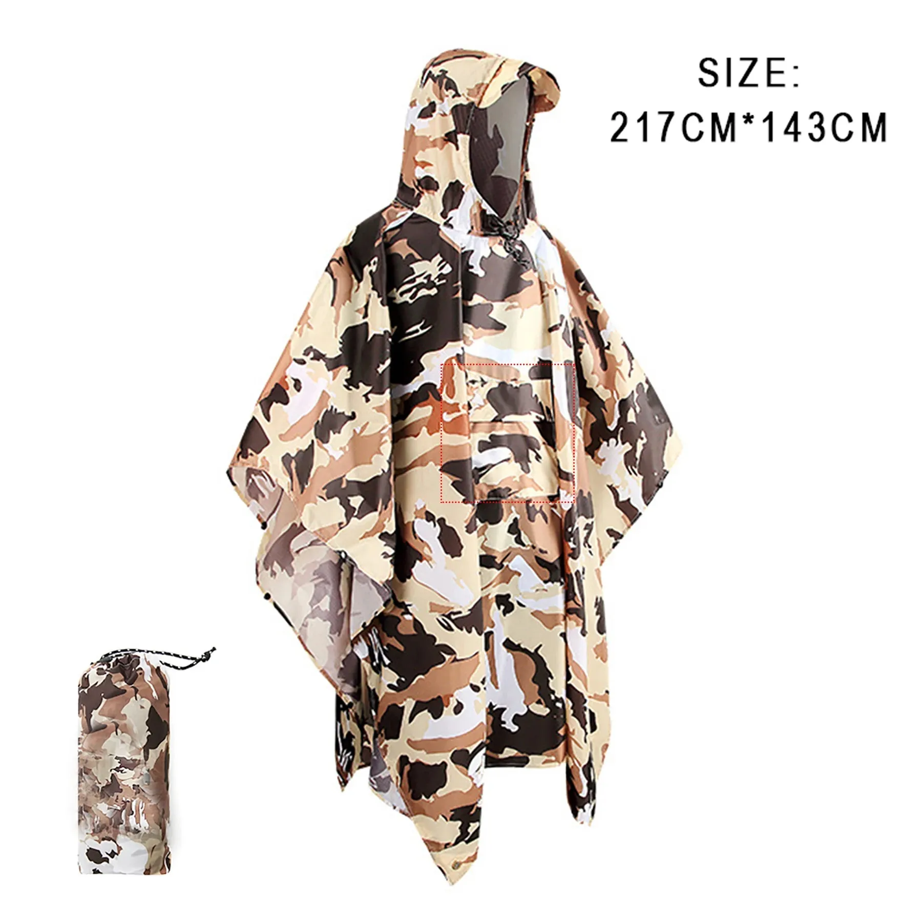3-in-1 Outdoor Military Waterproof Raincoat - Rain Coat, Awning, Picnic Mat for Men and Women