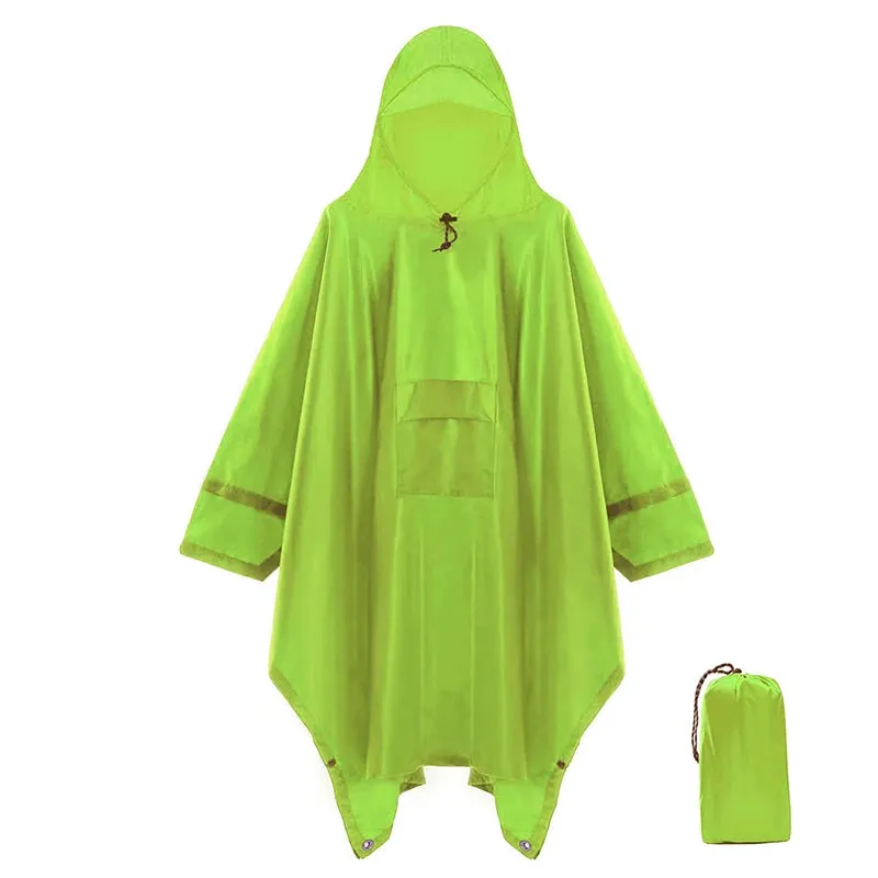 3-in-1 Outdoor Military Waterproof Raincoat - Rain Coat, Awning, Picnic Mat for Men and Women