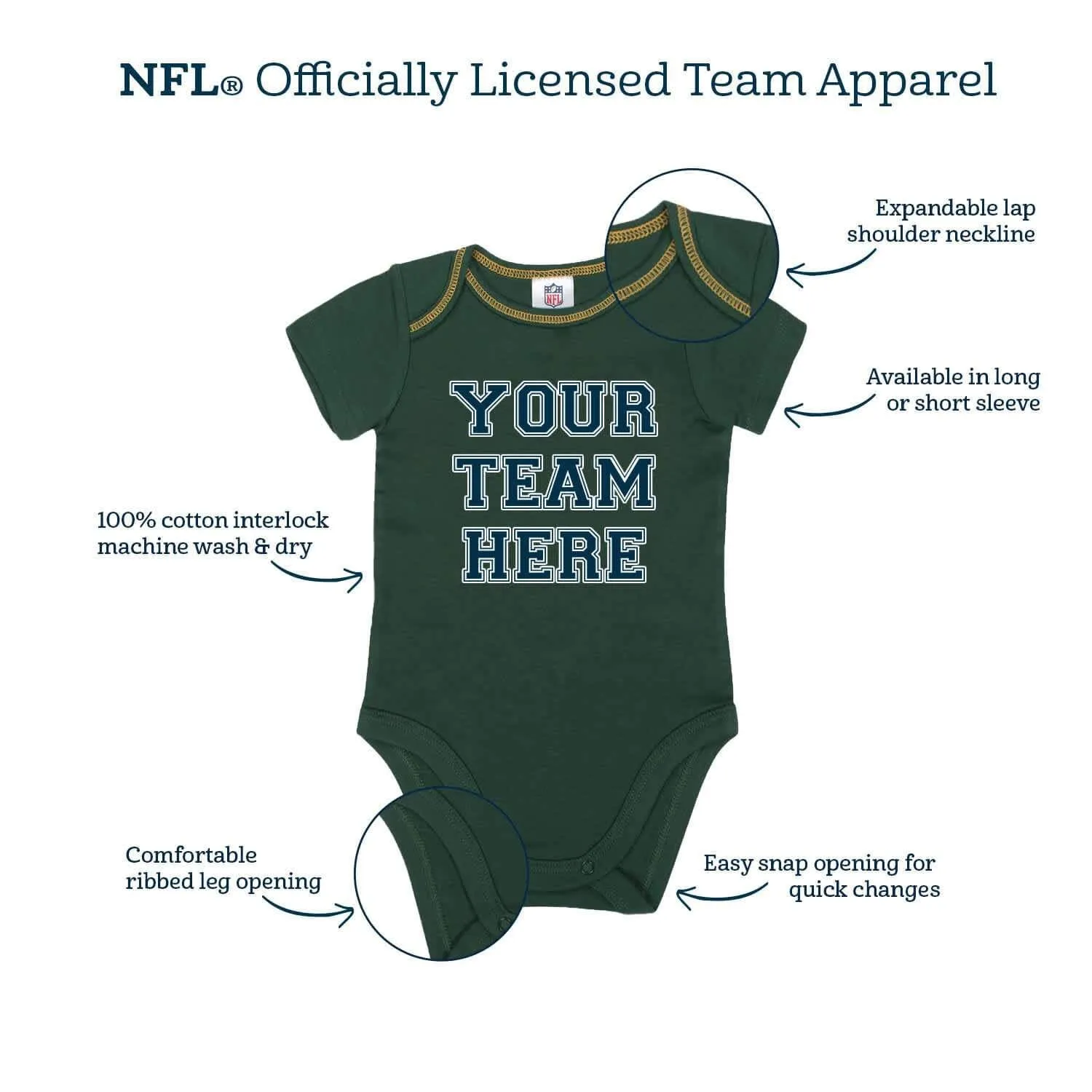 3-Piece Baby Girls Washington Bodysuit, Footed Pant, & Cap Set