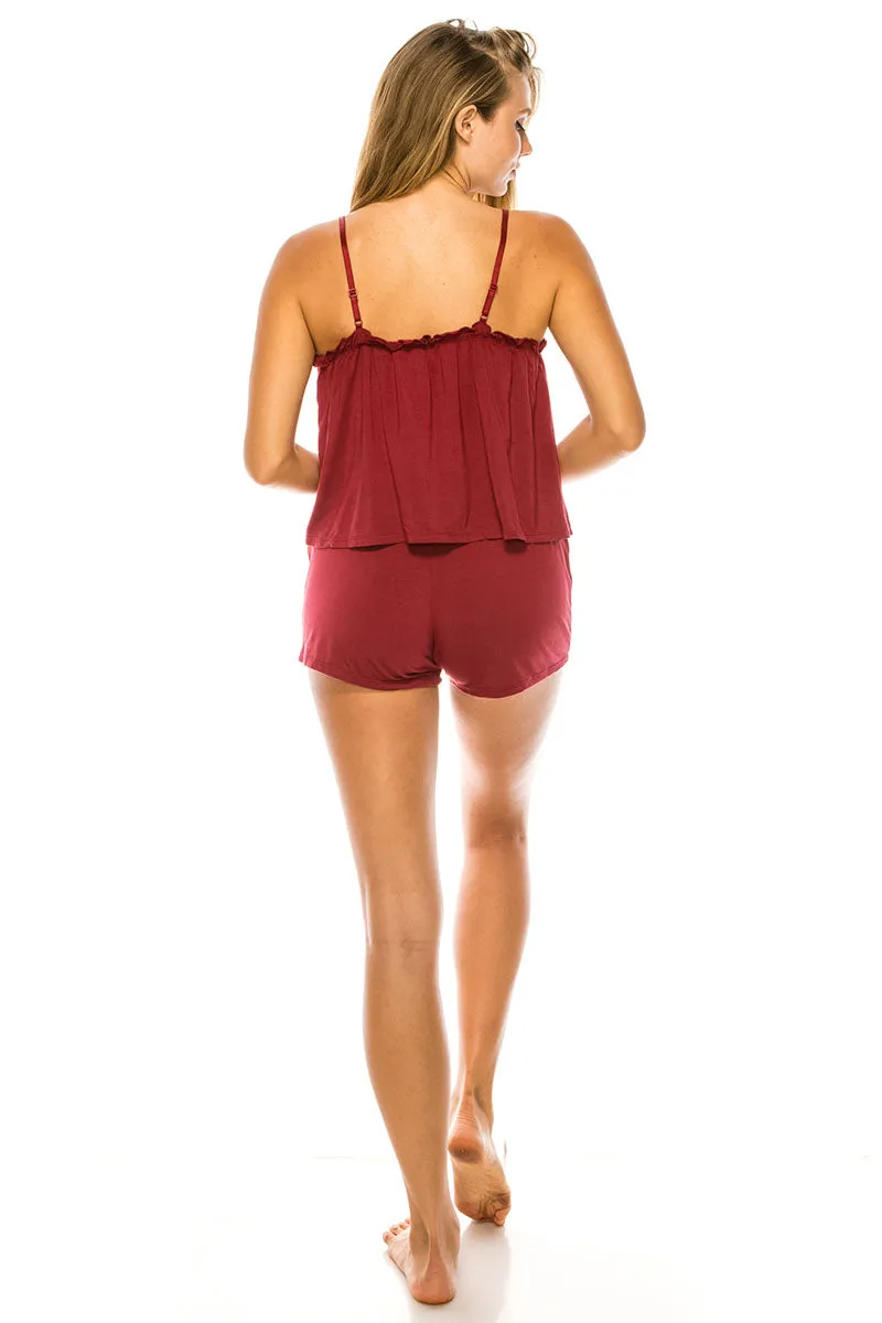 32419 6 Piece Comfortable Rayon Blend Soft Pajama Short Set