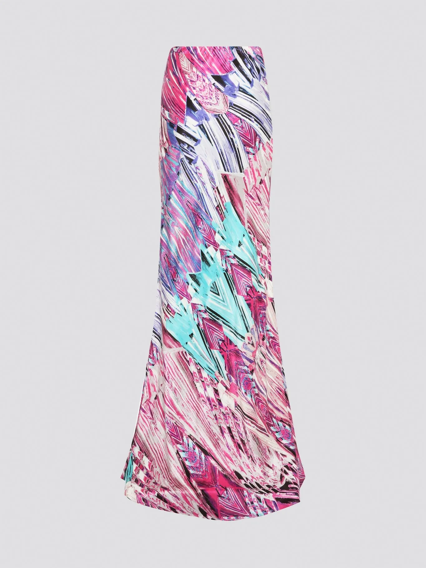 Abstract Print Flared Maxi Skirt