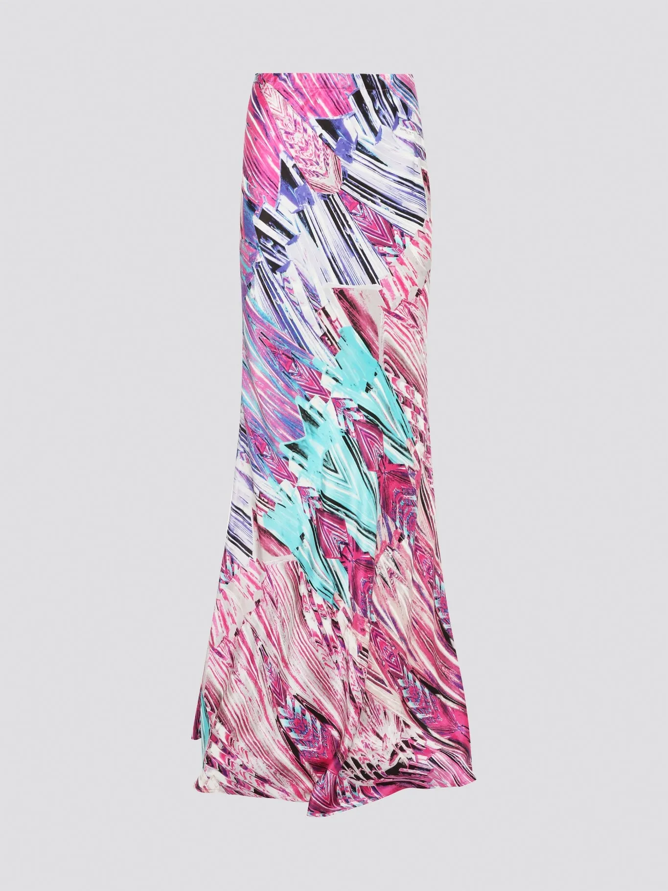 Abstract Print Flared Maxi Skirt