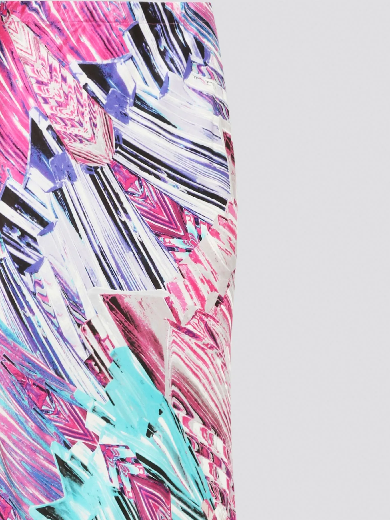 Abstract Print Flared Maxi Skirt