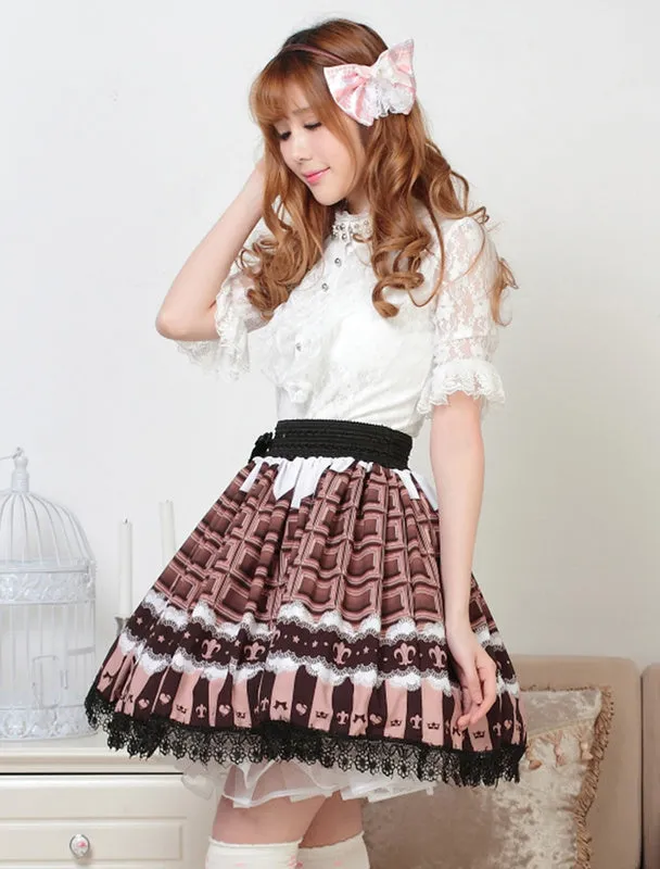 Angle Chocolate Lace Lolita Skirt