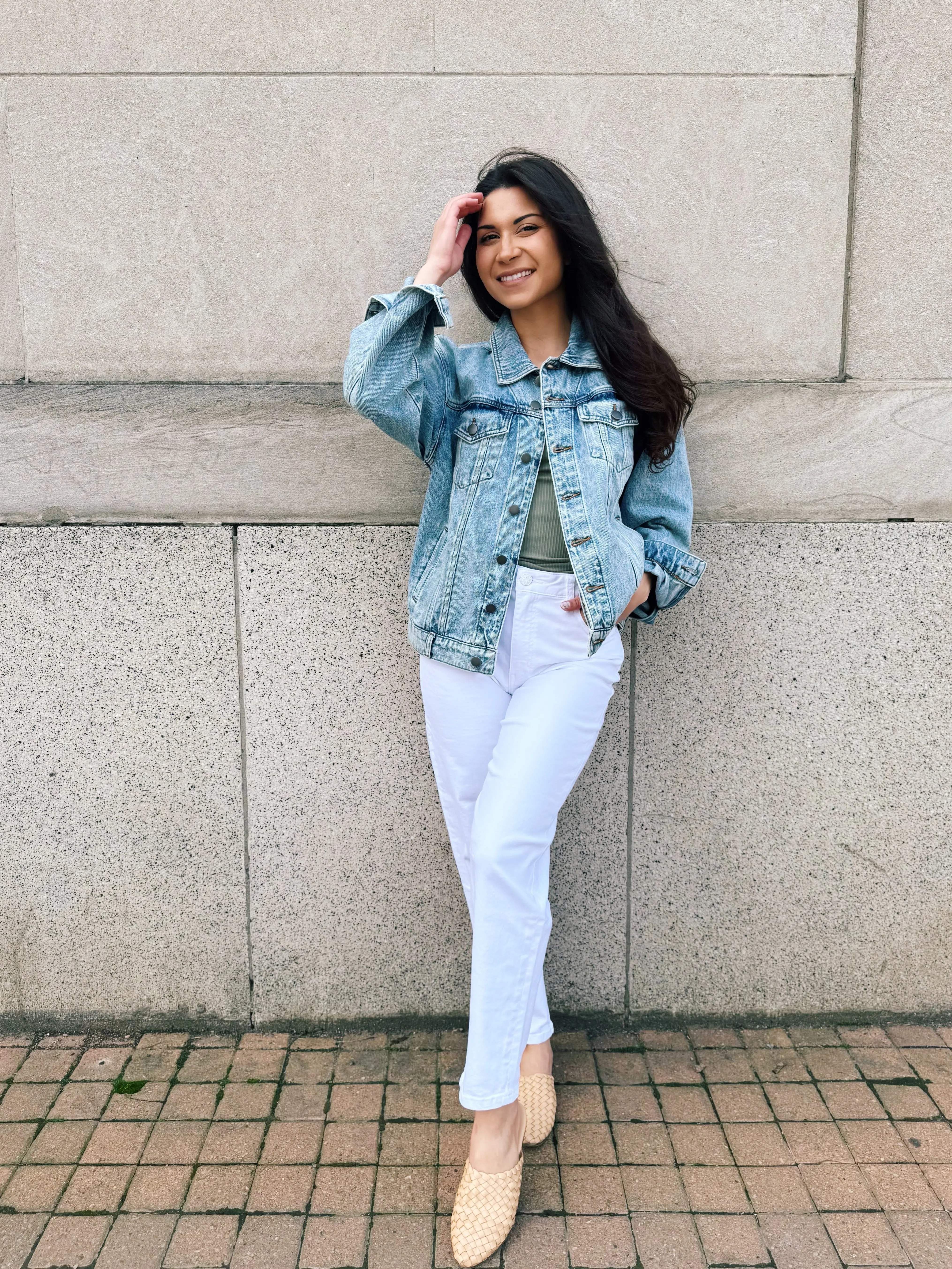 Ashley High Rise Slouchy Barrel: Optic White