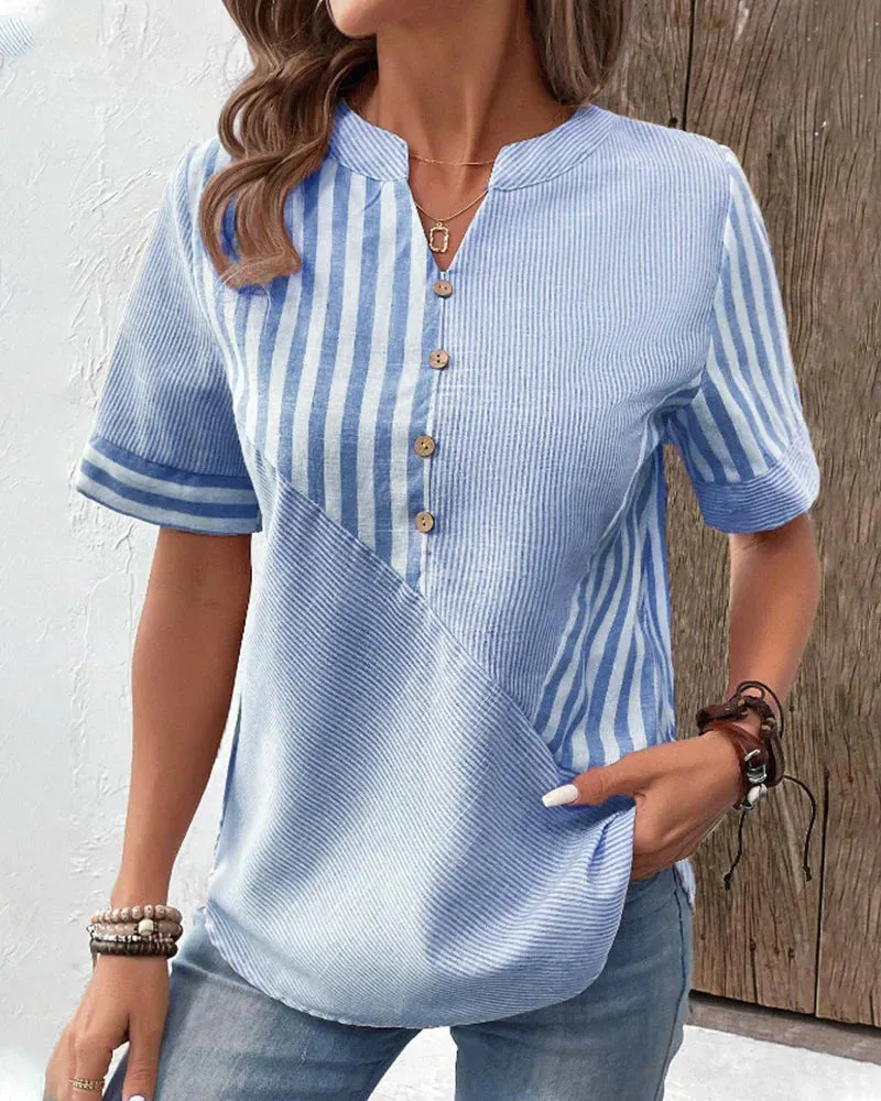 Ava - Striped Blouse for Effortless Elegance