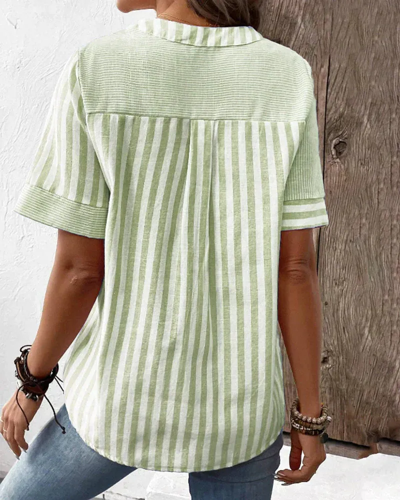 Ava - Striped Blouse for Effortless Elegance