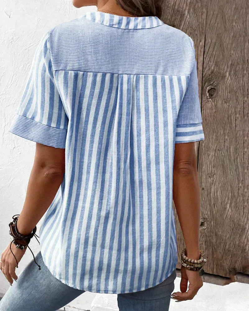 Ava - Striped Blouse for Effortless Elegance