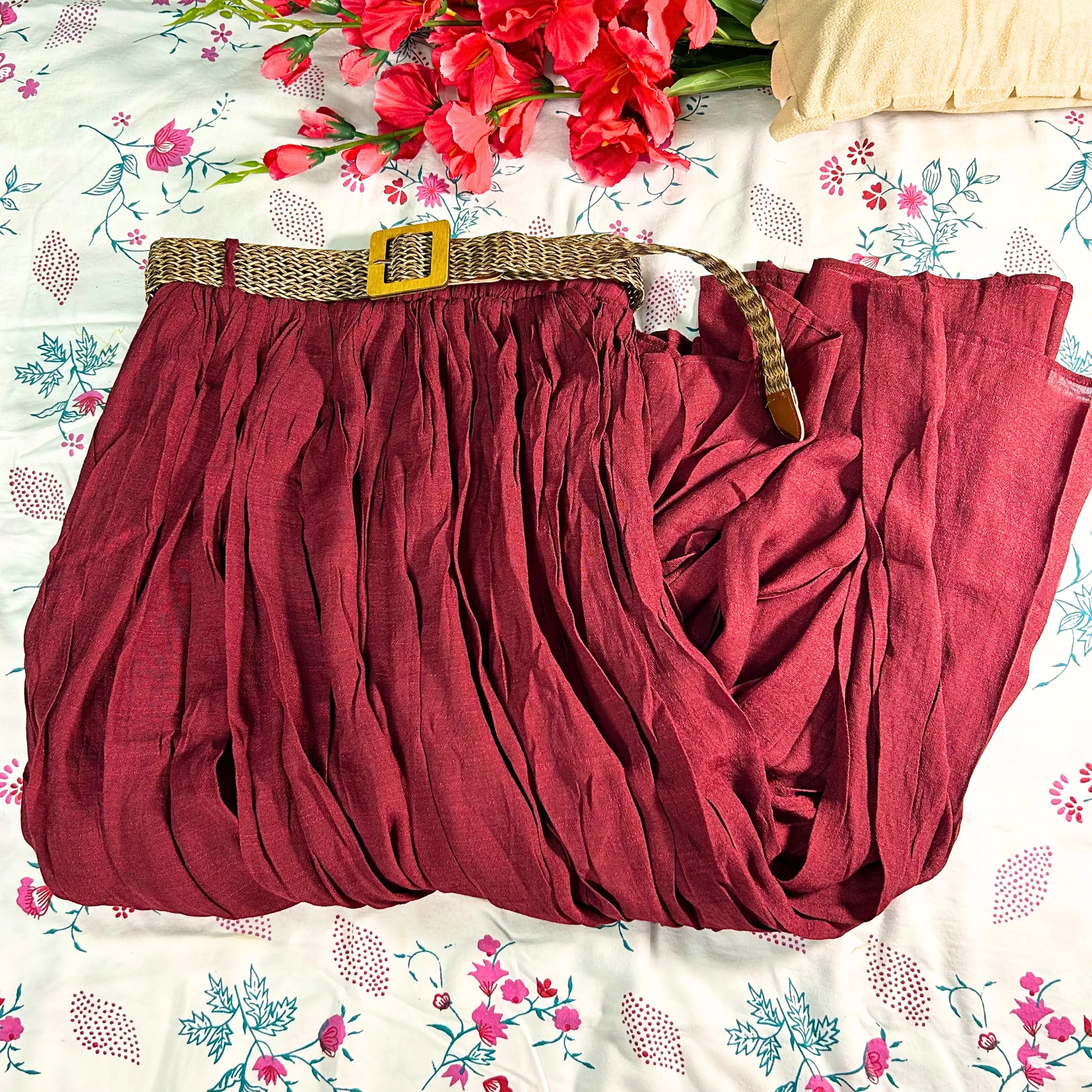 Berry Breeze Cotton Flare Skirt