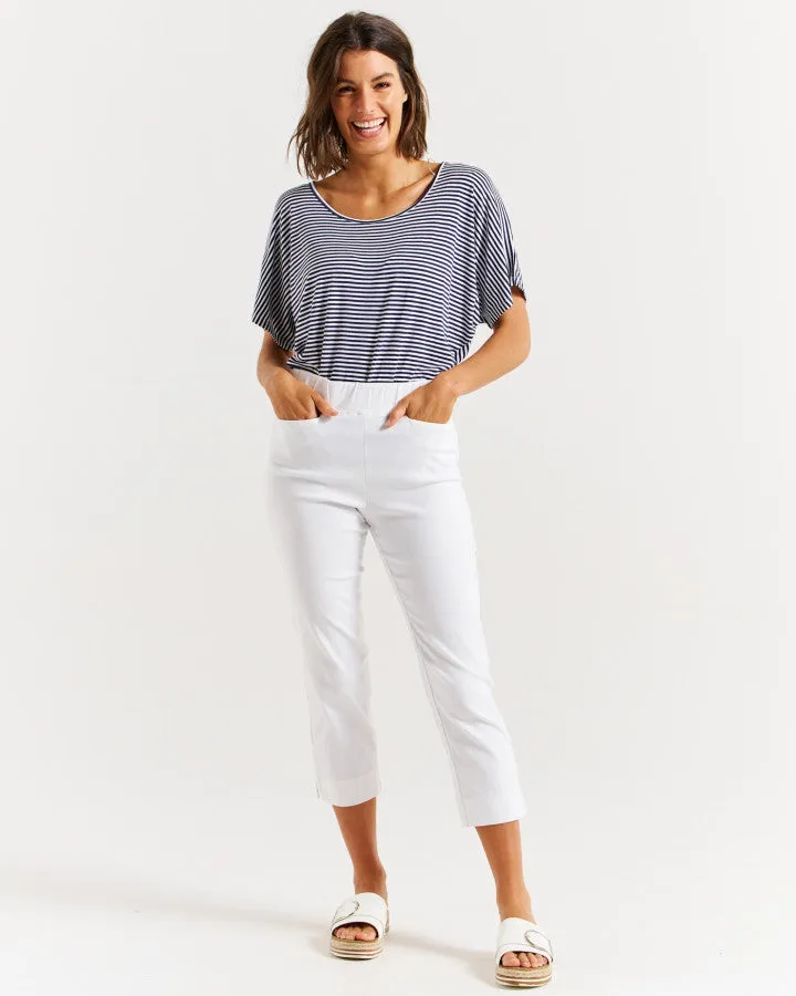Betty Basics Crop Bengaline Pant - White