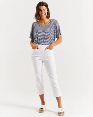 Betty Basics Crop Bengaline Pant - White