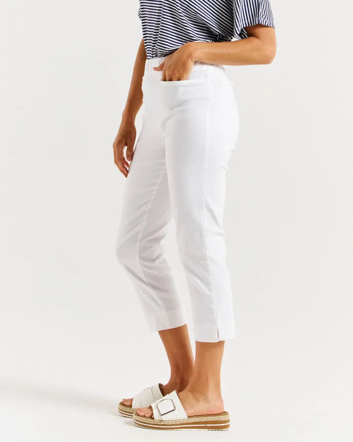 Betty Basics Crop Bengaline Pant - White