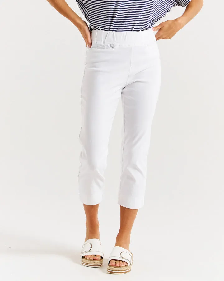 Betty Basics Crop Bengaline Pant - White