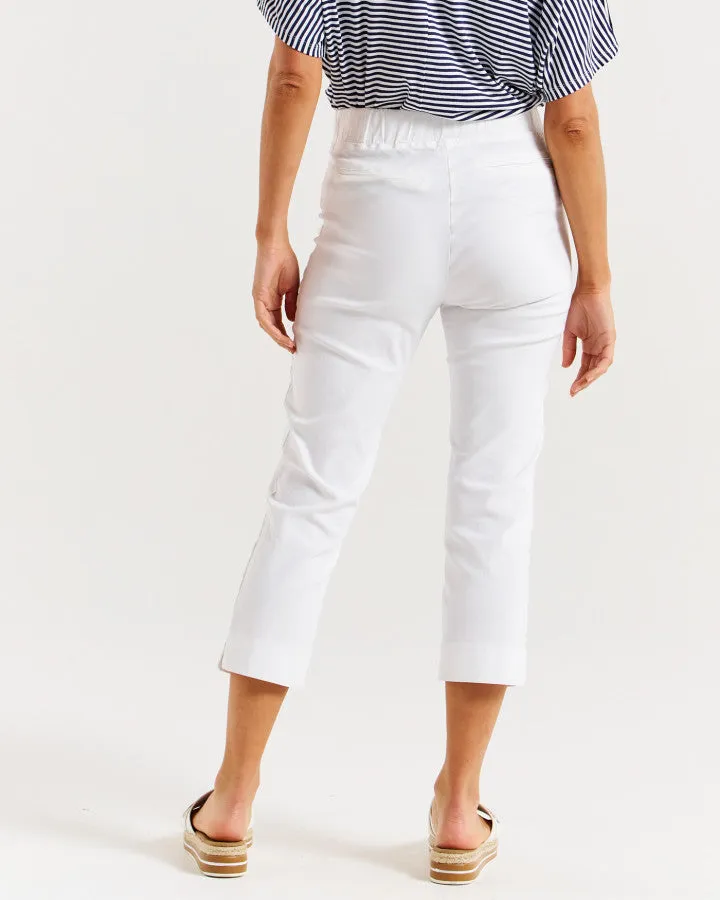 Betty Basics Crop Bengaline Pant - White