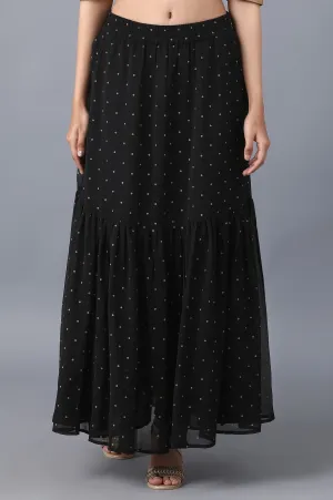 Black Dot Print Skirt