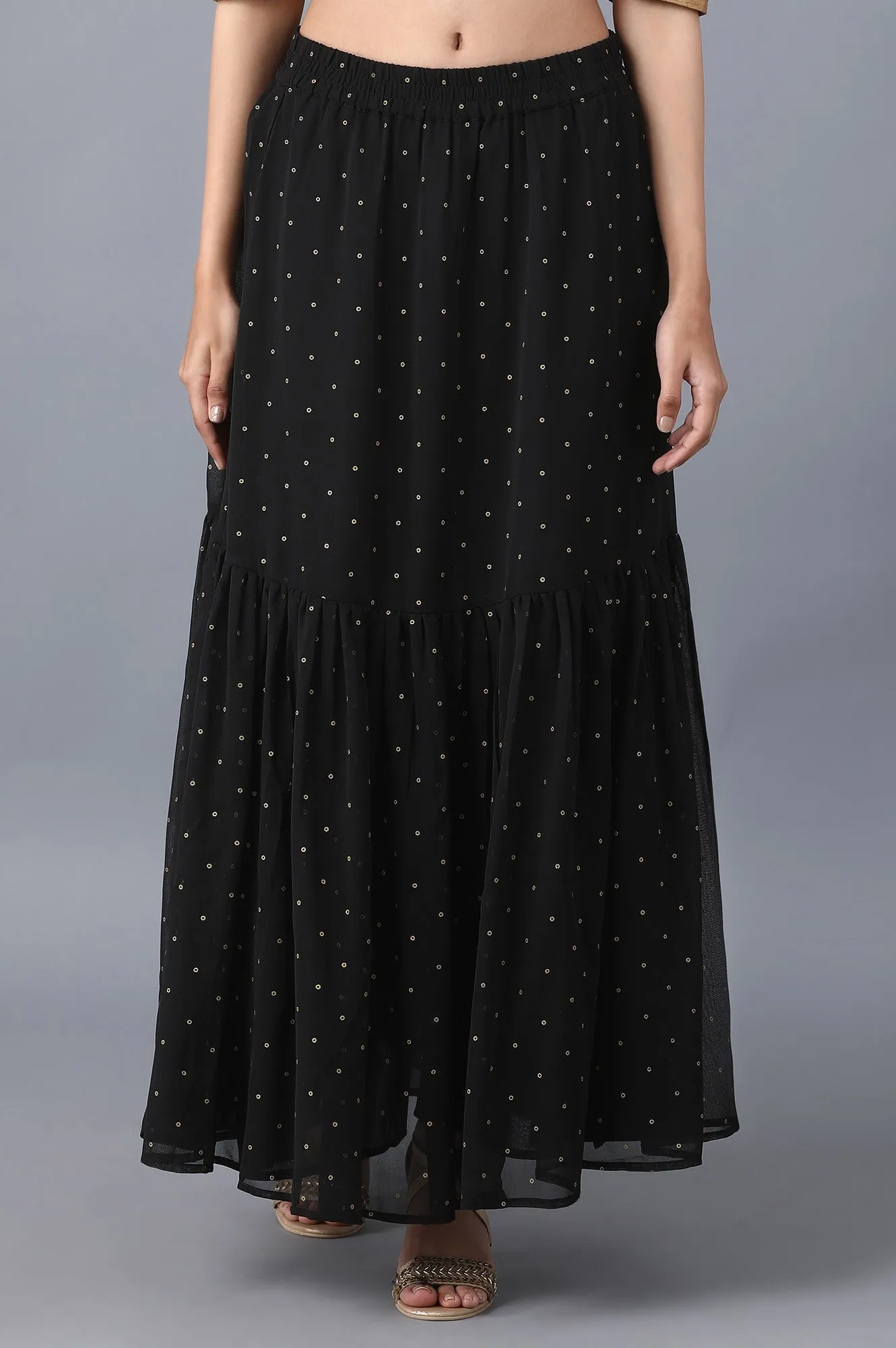Black Dot Print Skirt