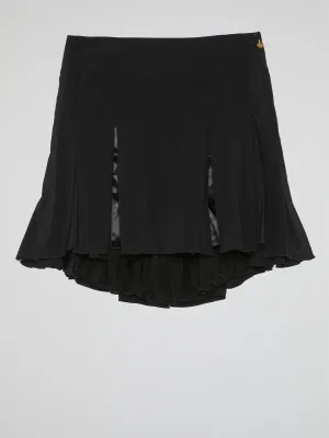 Black Godet Mini Skirt