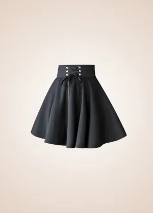 Black Lace Up Gothic Skirt