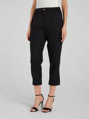 Black Tapered Capri Pants