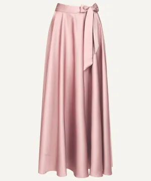 Blush Draped Satin Maxi Skirt