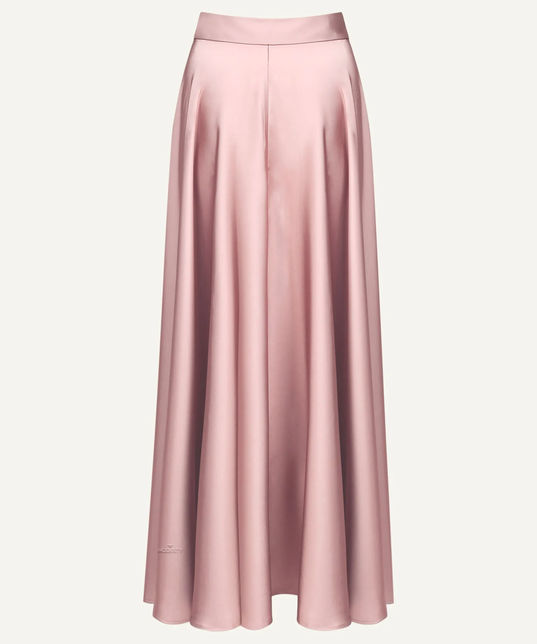 Blush Draped Satin Maxi Skirt
