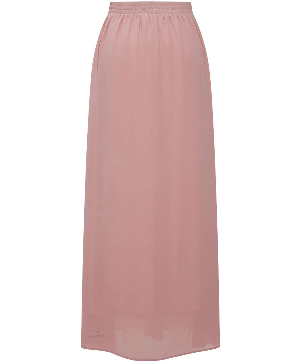Blush Nude Pleated Maxi Chiffon Skirt