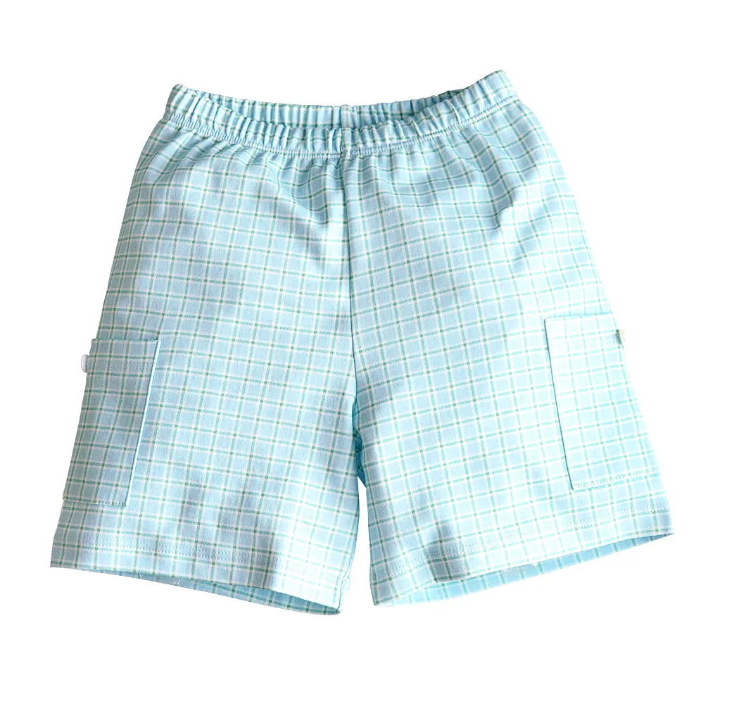 Bows and Flowers Baby Boy Shirt and Short Set Pima Cotton