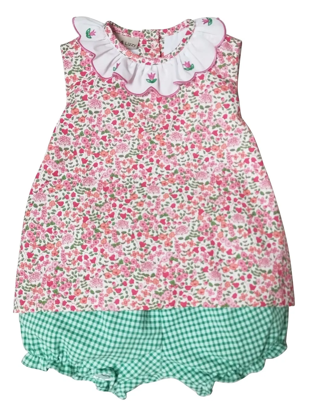 Brooke floral print Spring baby girl bloomer set