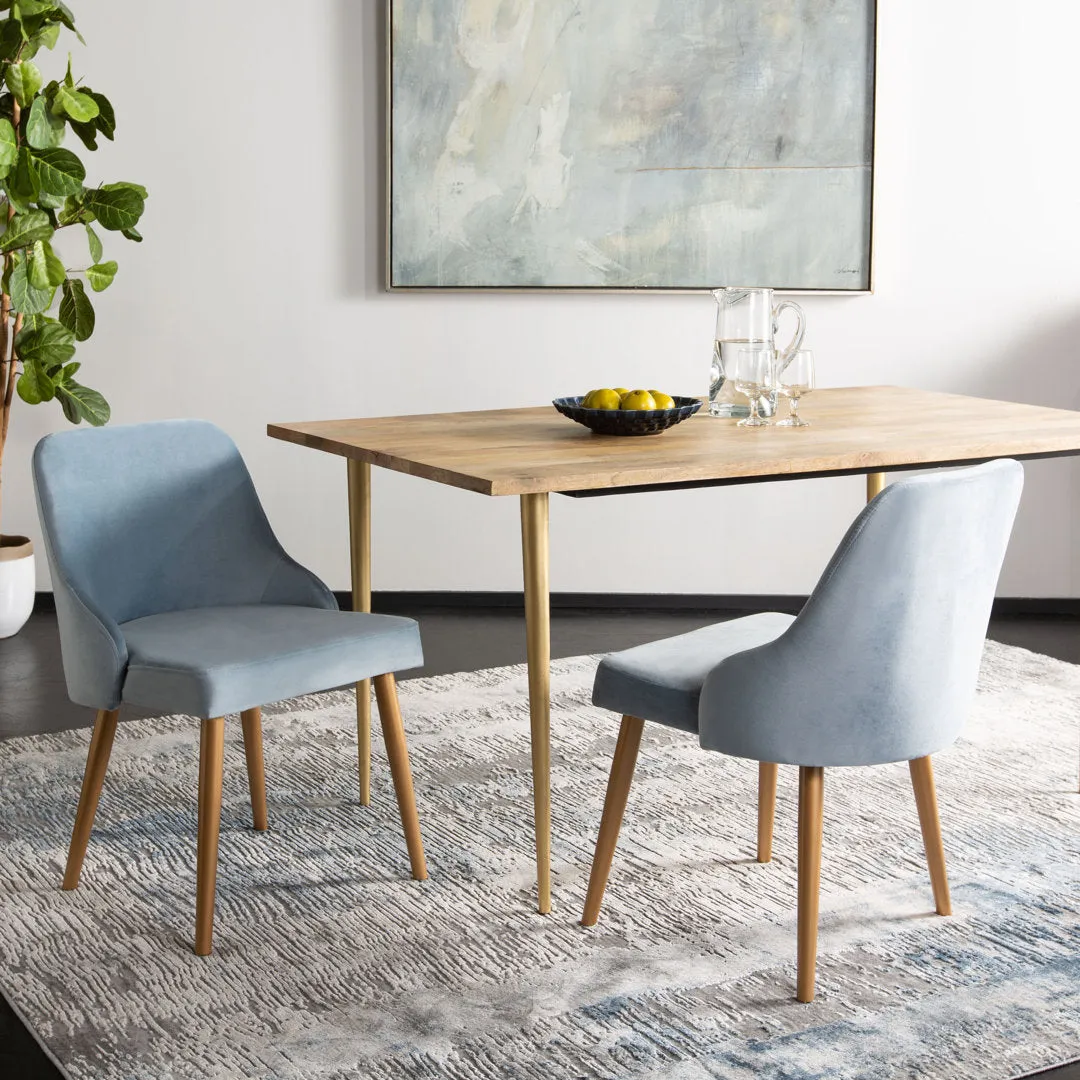 Brynnae Side Chair (Set of 2) Corrigan Studio® Upholstery Color: Slate Blue/Gold