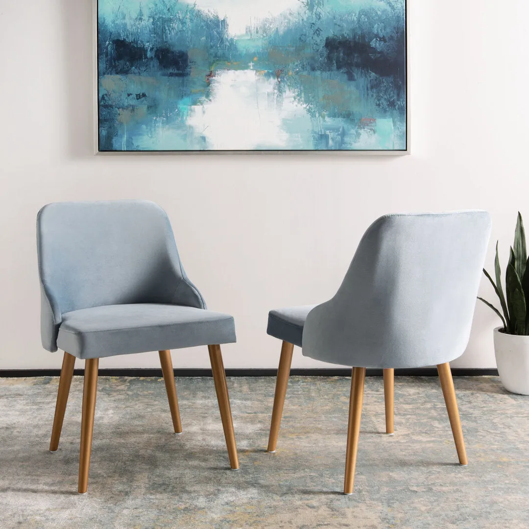 Brynnae Side Chair (Set of 2) Corrigan Studio® Upholstery Color: Slate Blue/Gold
