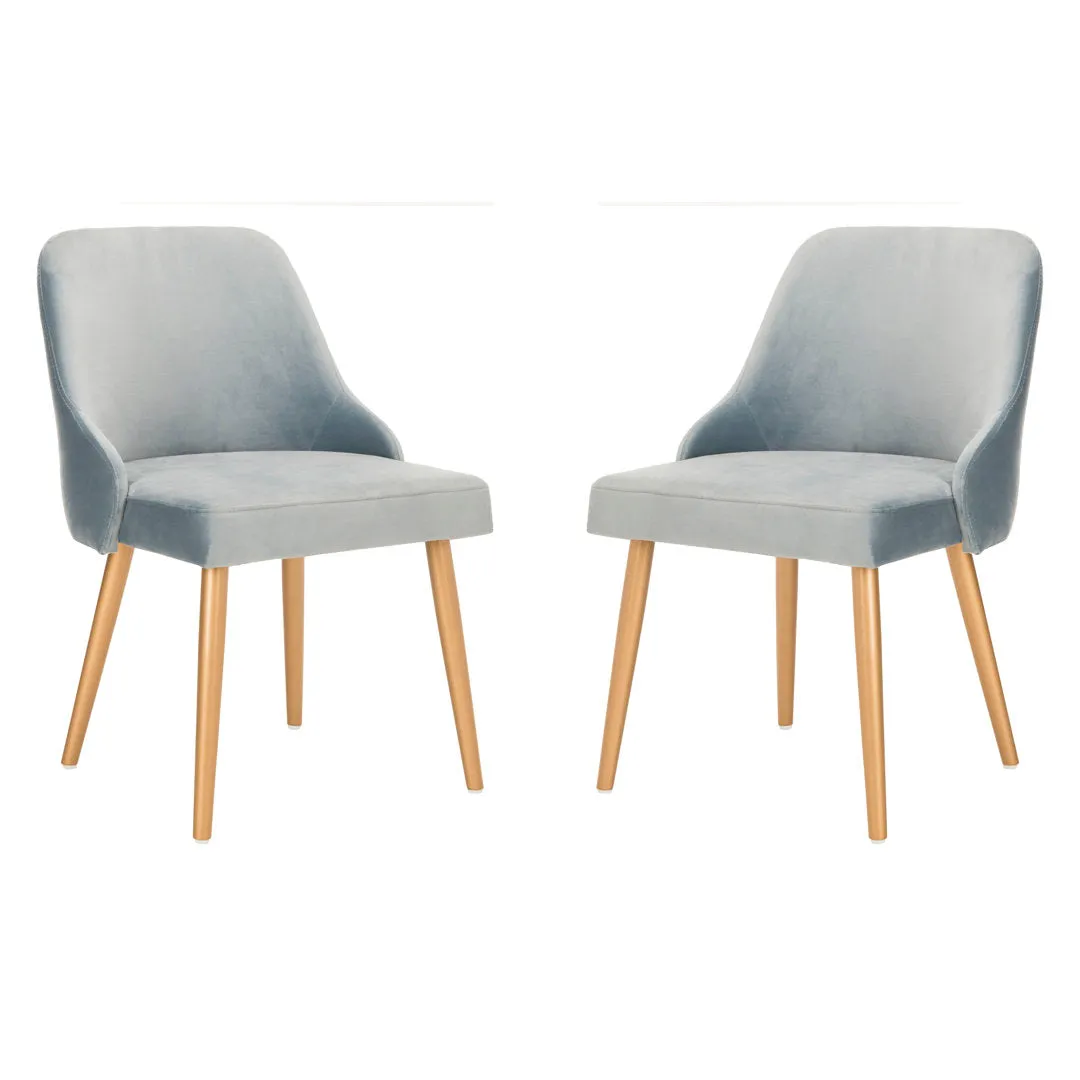 Brynnae Side Chair (Set of 2) Corrigan Studio® Upholstery Color: Slate Blue/Gold