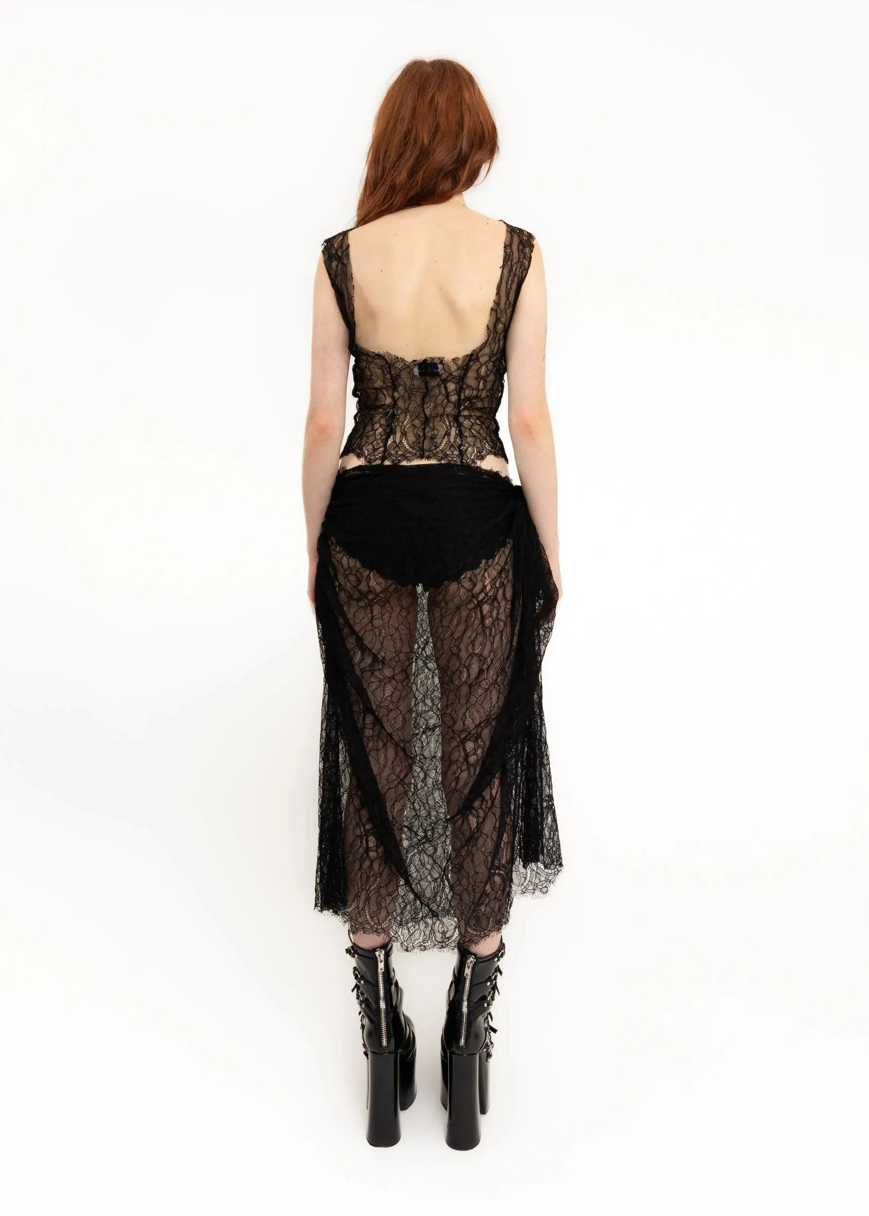 Caitlin asymmetric lace skirt