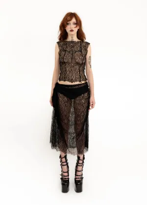 Caitlin asymmetric lace skirt