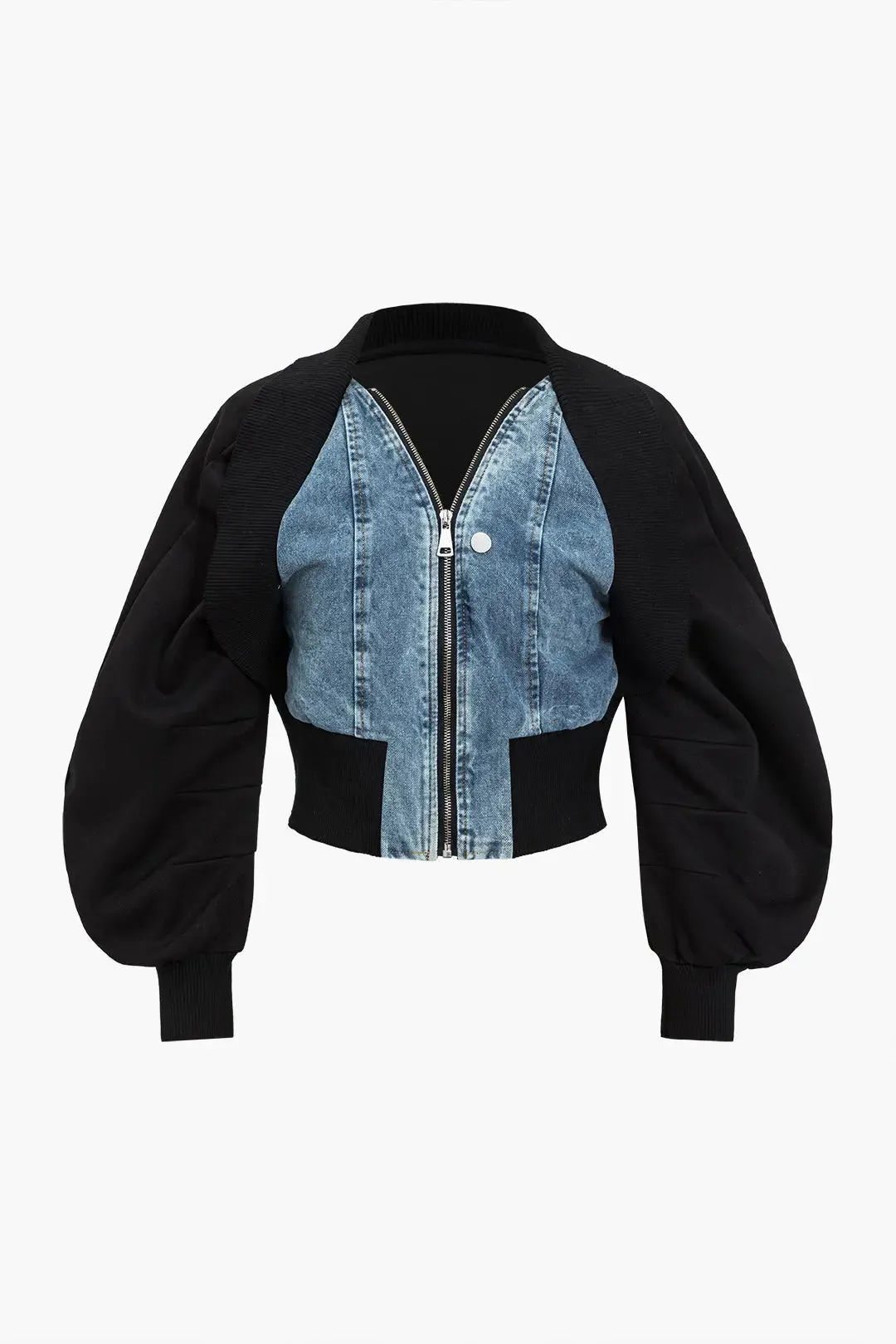 Caitlyn - Stylish Patchwork Zipper Woman's Denim Jacket