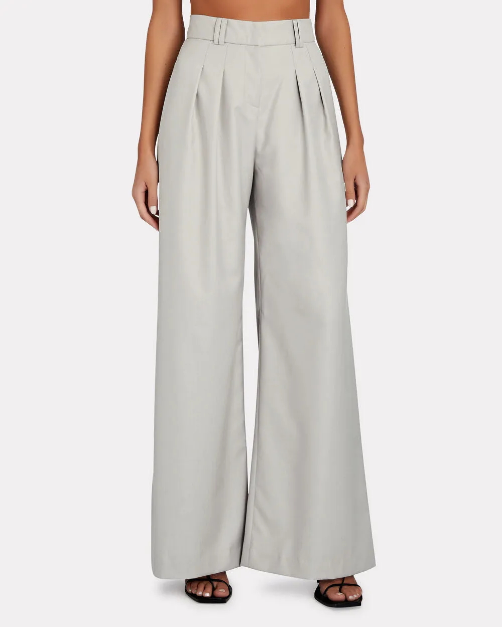 Charlotte Pleated Wide-Leg Pants