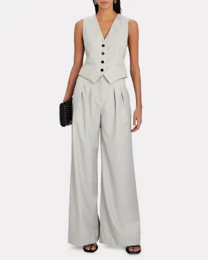 Charlotte Pleated Wide-Leg Pants