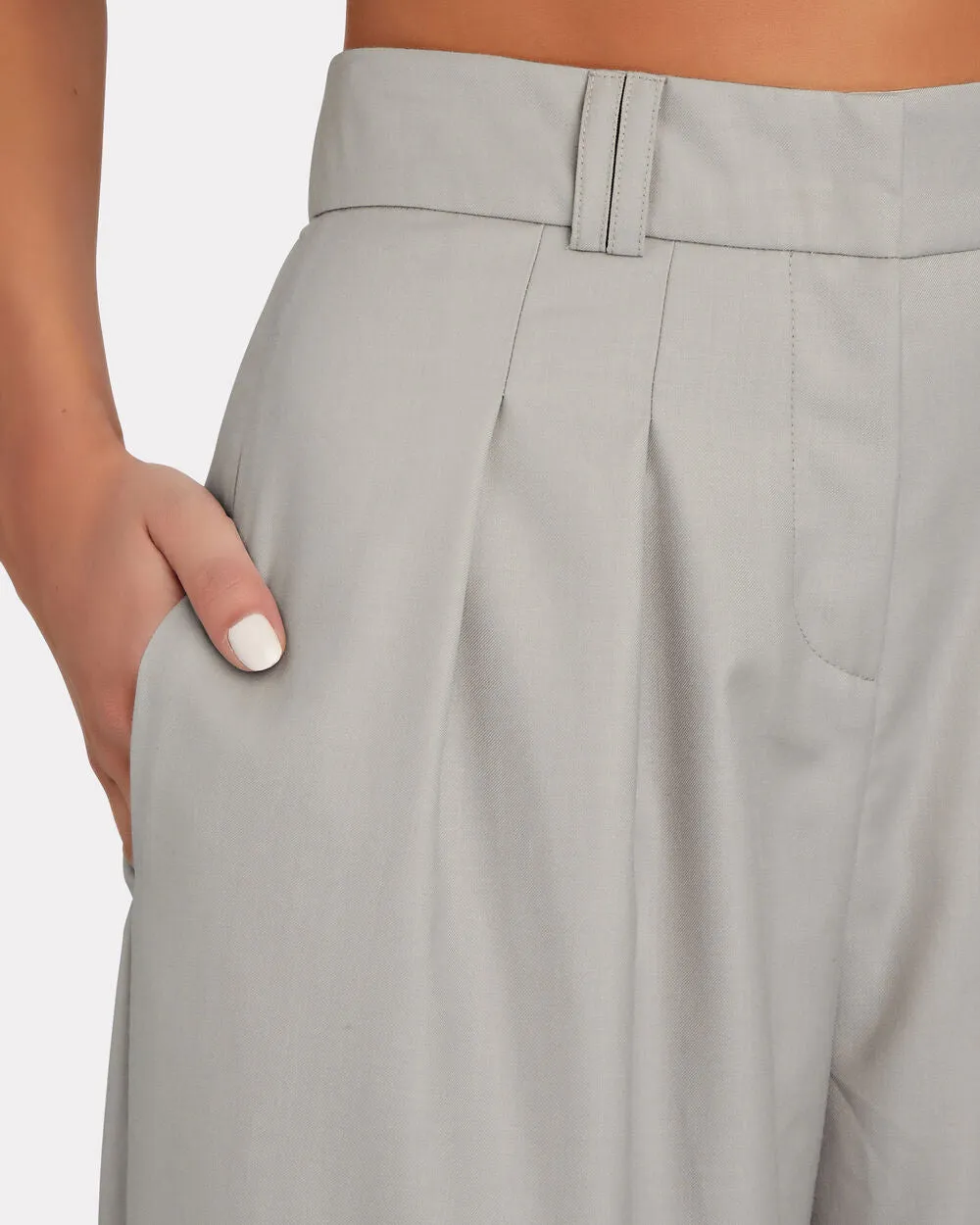 Charlotte Pleated Wide-Leg Pants