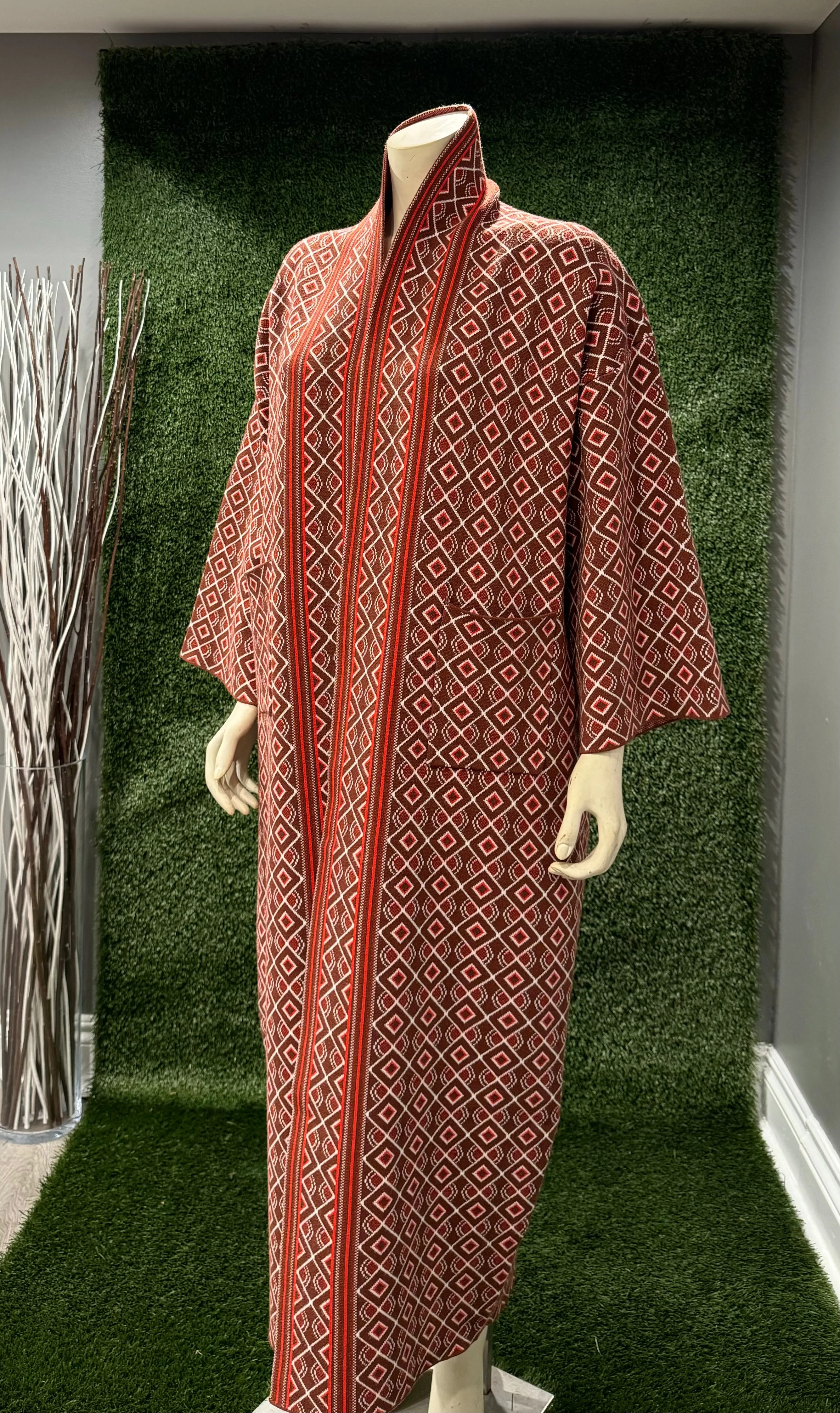 Chichi Unisex Knit Cardigan - Brown Print