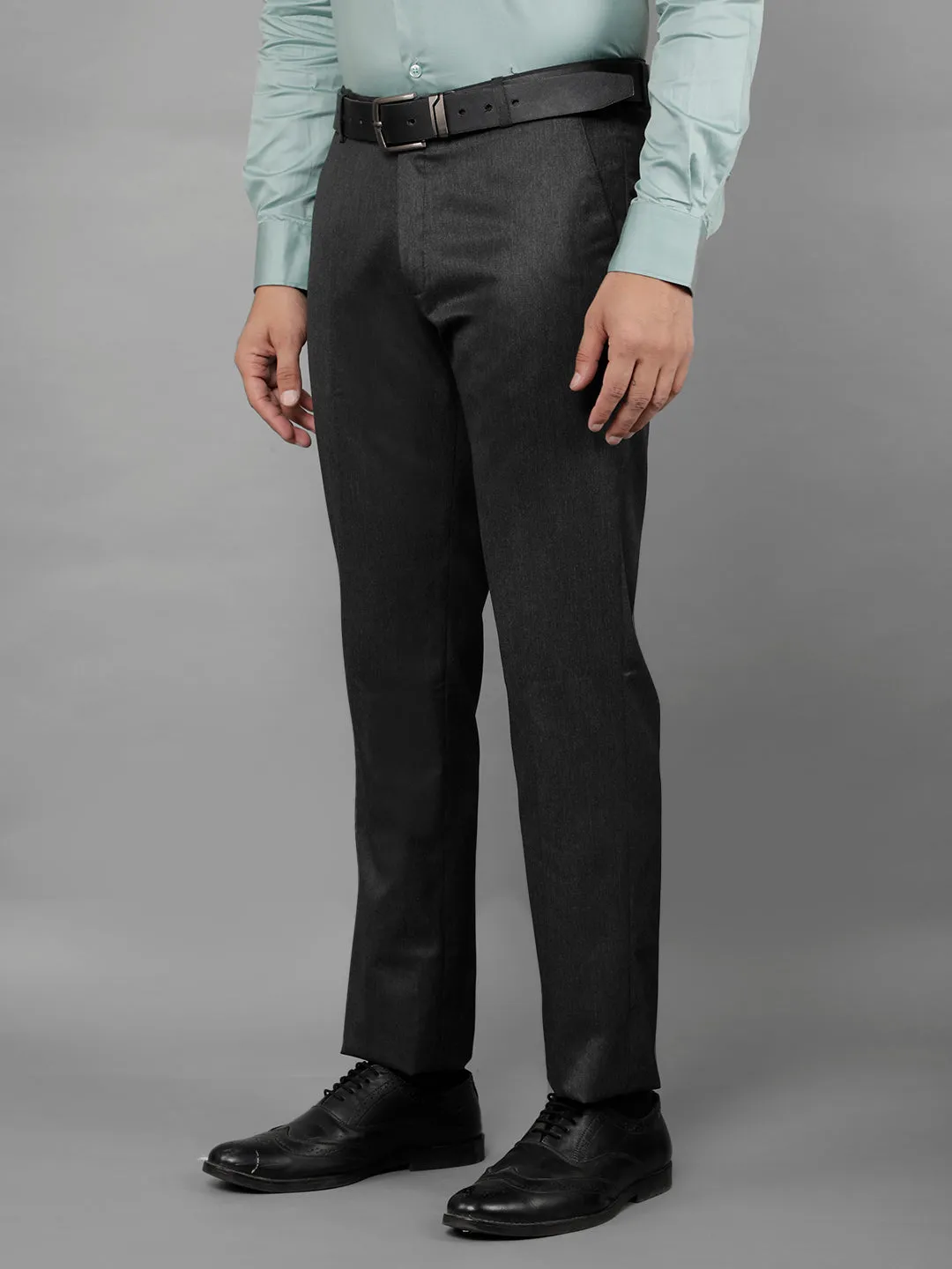 COBB MENS DARK GREY FORMAL TROUSERS