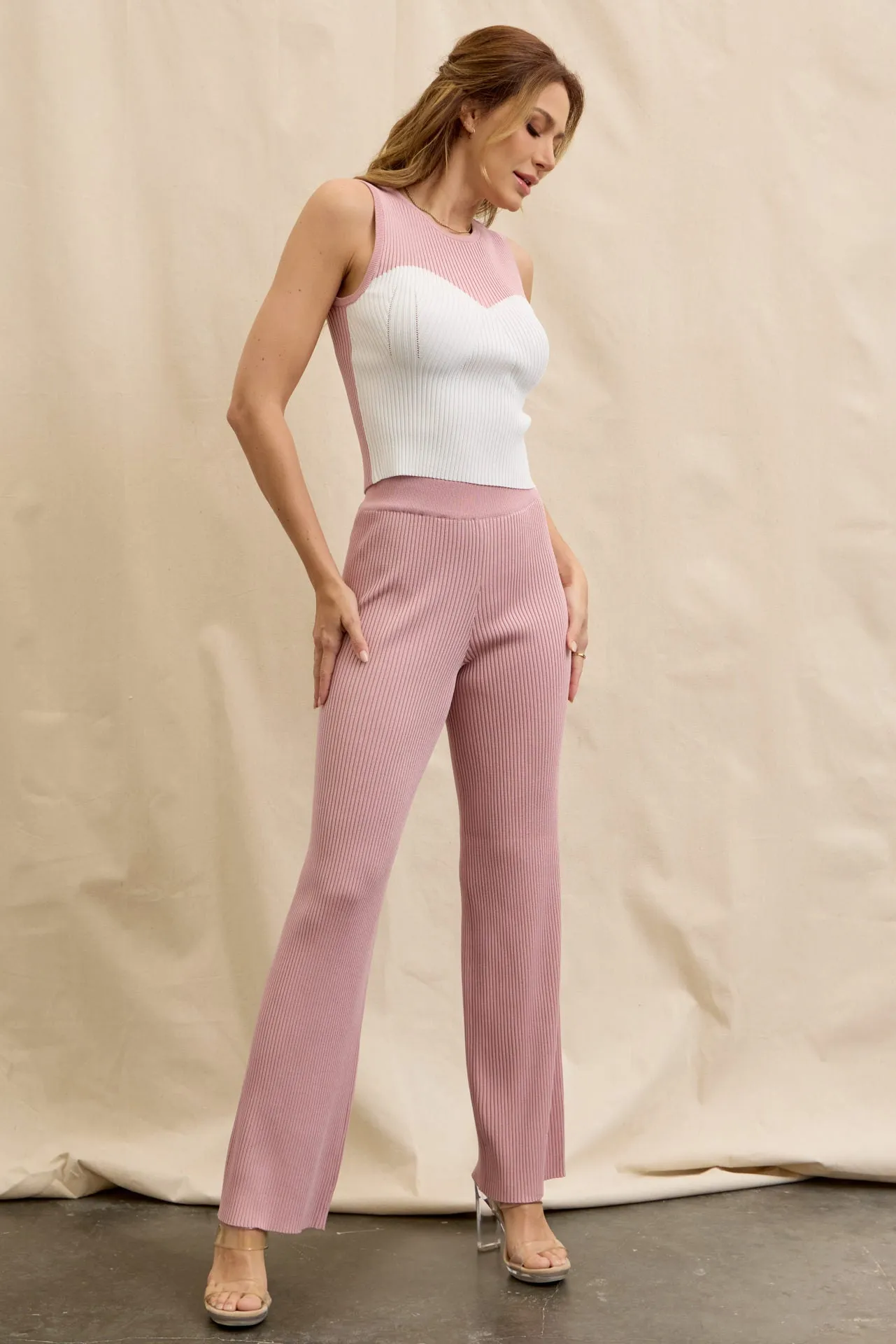 Colorblocked Essence Sleeveless Top & Pants Set