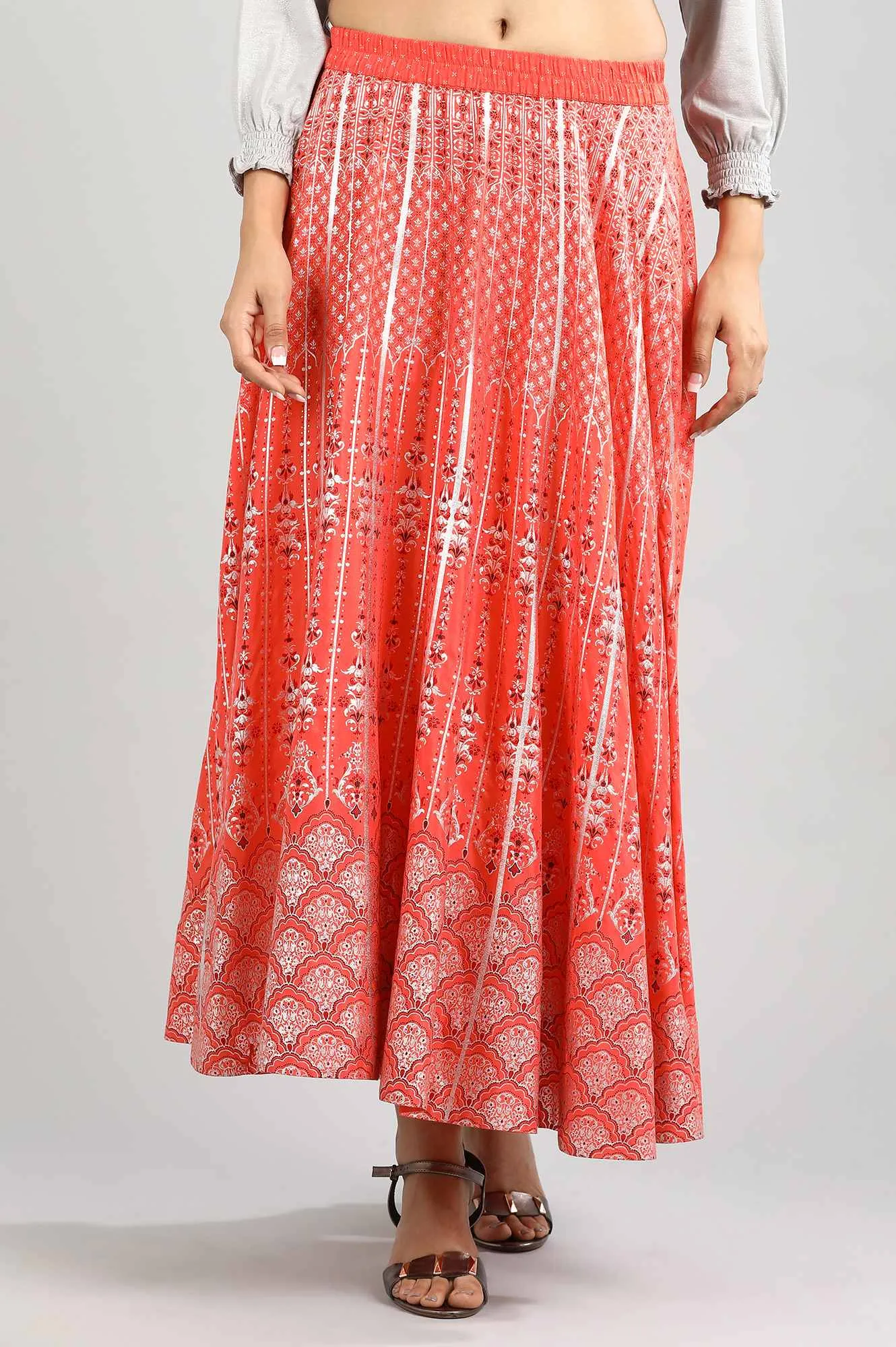 Coral Printed Skirt