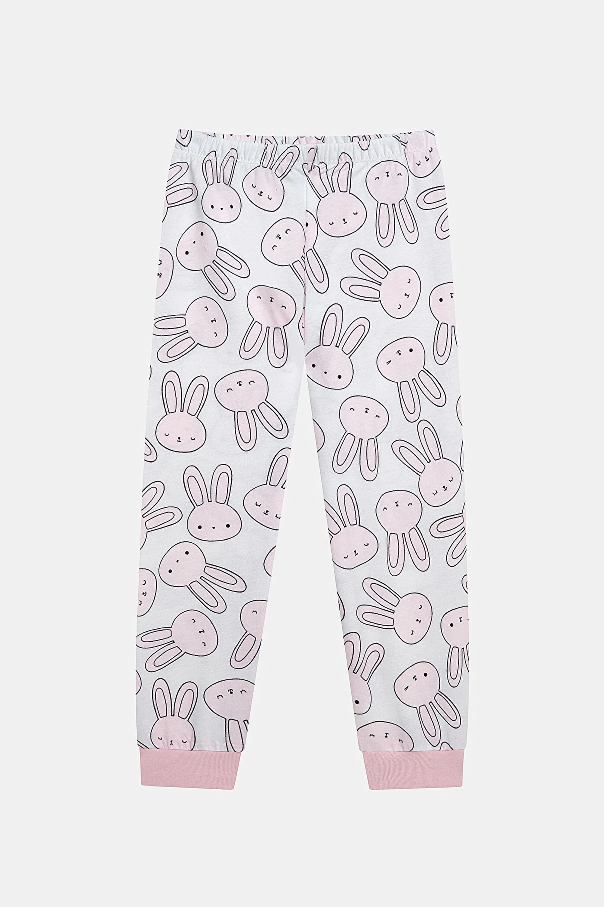 Cotton Girls Bunnies Multicolored 2-Piece Pajama Set